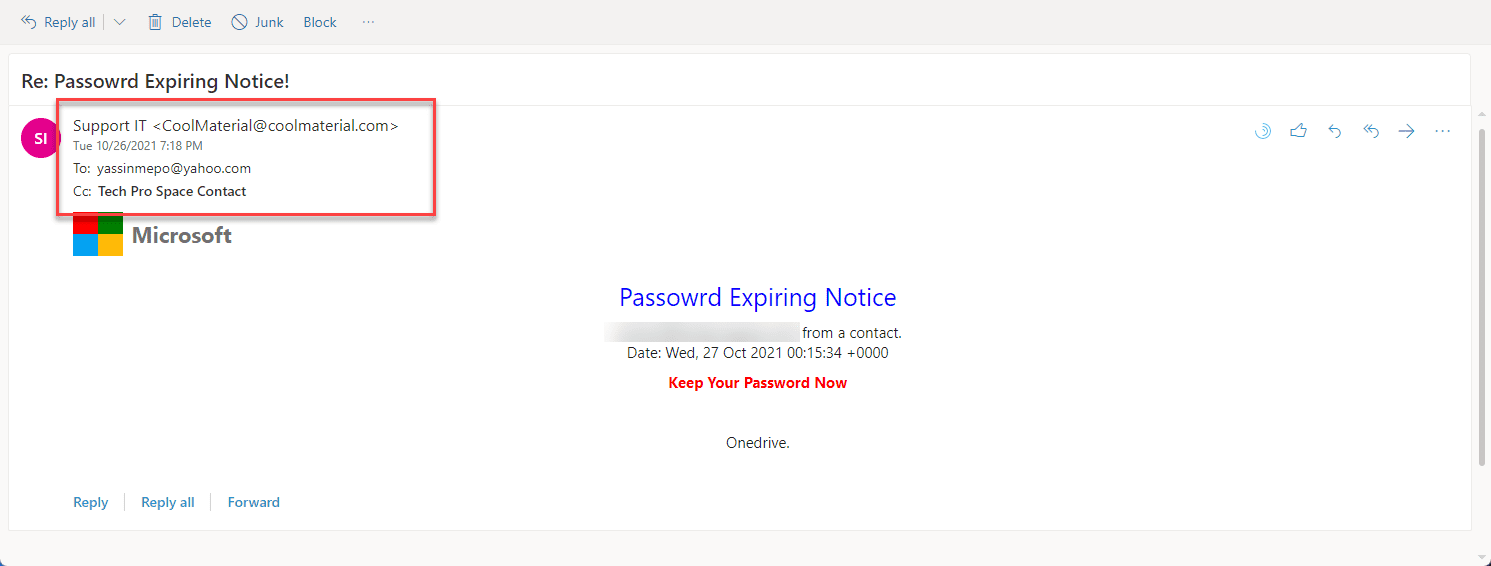 I Got An Email About Password Expiring Phishing Scam